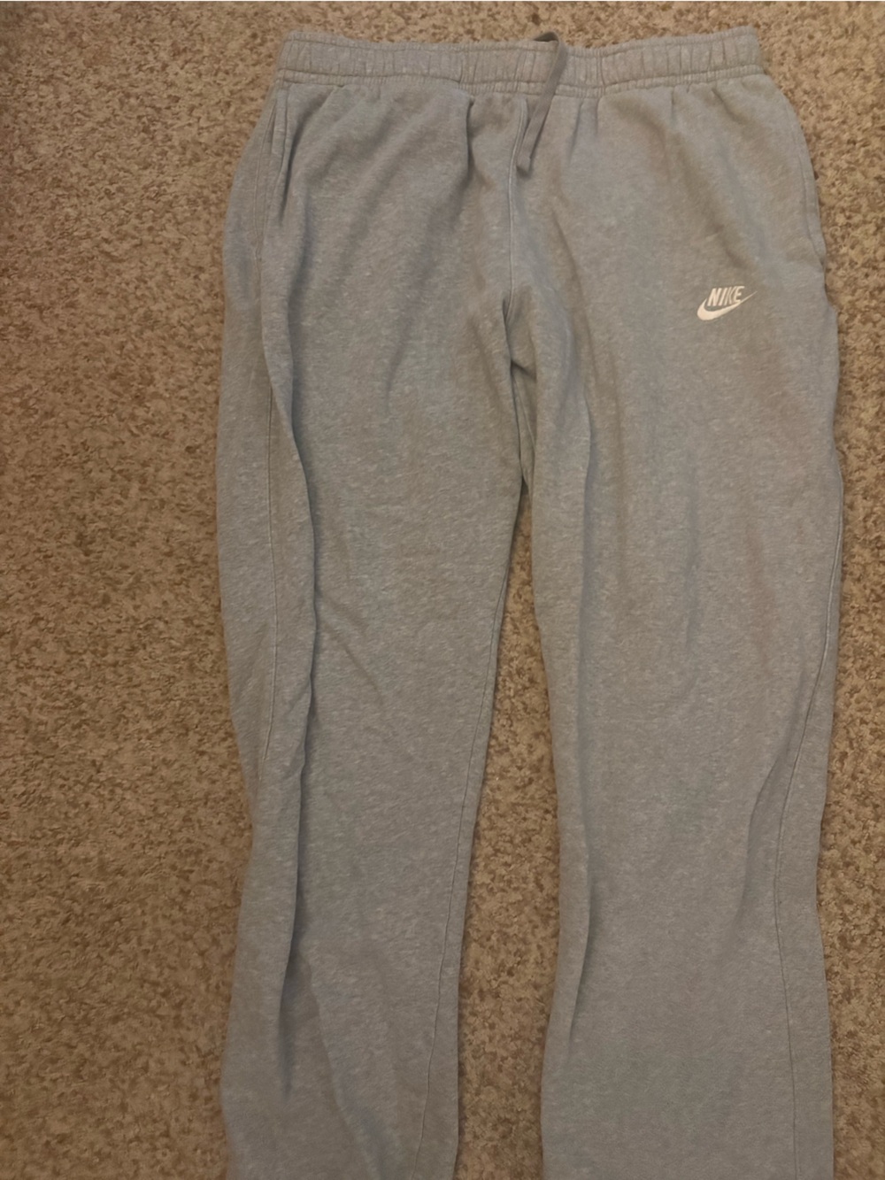Nike Light Gray Men’s Sweatpants with open bottom